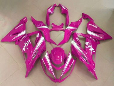 Rose Blanc Carénage Moto Kawasaki ZX6R 2013-2018 Pas Chère