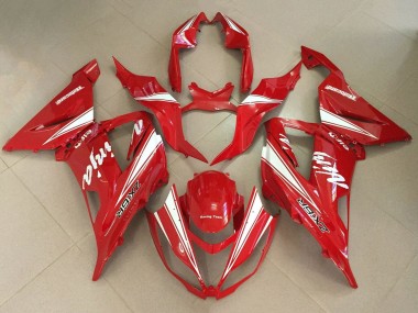Rouge Blanc Carénage Moto Kawasaki ZX6R 2013-2018 Pas Chère