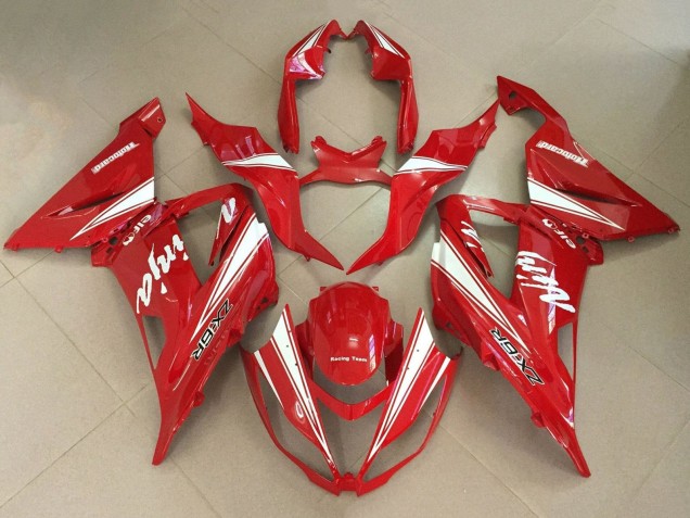 Rouge Blanc Carénage Moto Kawasaki ZX6R 2013-2018