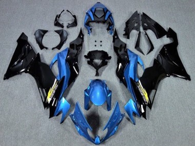 Bleu Noir Brillant Jaune Carénage Moto Kawasaki ZX6R 2019-2022 Pas Chère