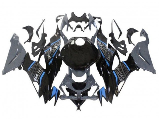 Gris Bleu Noir Rayon de Miel Carénage Moto Kawasaki ZX6R 2019-2022