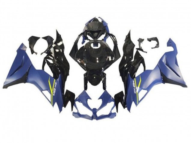 Bleu Mat Noir Brillant Carénage Moto Kawasaki ZX6R 2019-2022