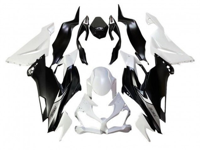 Blanc Noir Mat Carénage Moto Kawasaki ZX6R 2019-2022