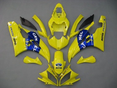 Jaune Bleu Motul Michelin Chameau Carénage Moto Yamaha YZF R6 2006-2007 Pas Chère