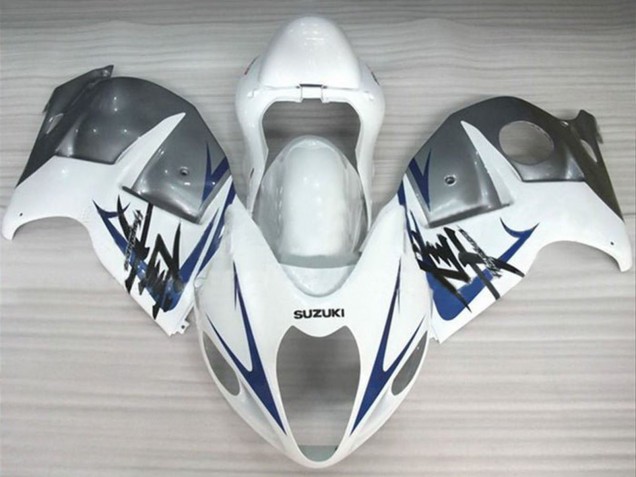 Blanc Argent Bleu Carénage Moto Suzuki GSXR 1300 Hayabusa 1996-2007