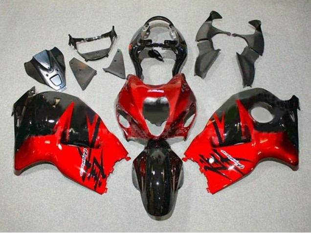 Rouge Noir Brillant Carénage Moto Suzuki GSXR 1300 Hayabusa 1996-2007
