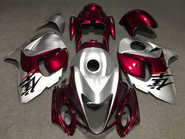 Carénages Moto Suzuki GSXR 1300 Hayabusa 2008-2020 - Argent Rouge Foncé Pas Chère
