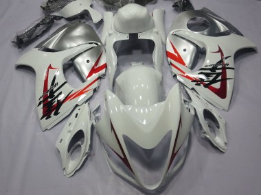 Carénages Moto Suzuki GSXR 1300 Hayabusa 2008-2020 - Blanc Rouge Argent Pas Chère