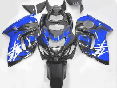 Carénages Moto Suzuki GSXR 1300 Hayabusa 2008-2020 - Noir Bleu Flamme Pas Chère