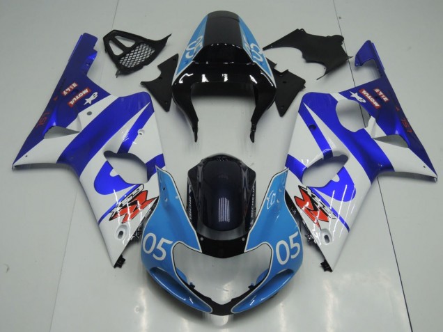 Bleu Blanc Noir Brillant Bleu Clair 05 Carénage Moto Suzuki GSXR1000 2000-2002