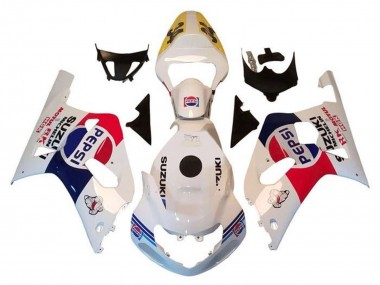 Blanc Rouge Bleu Pepsi Carénage Moto Suzuki GSXR1000 2000-2002 Pas Chère