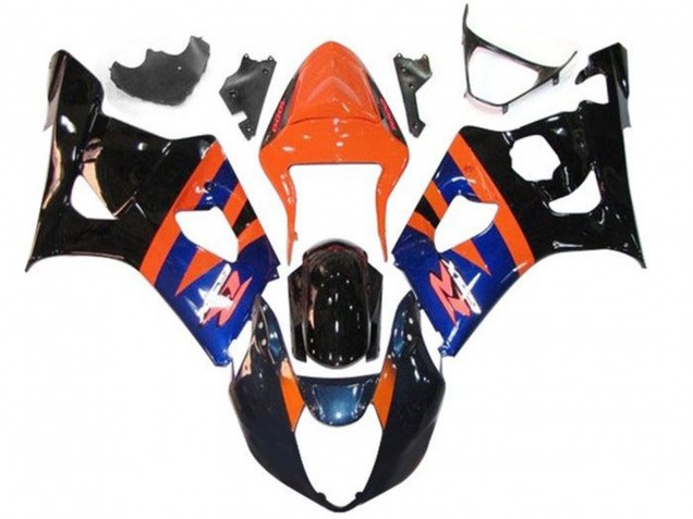 Orange Bleu Noir Brillant Carénage Moto Suzuki GSXR 1000 2003-2004