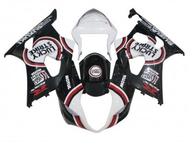 Blanc Noir Rouge Lucky Strike Carénage Moto Suzuki GSXR 1000 2003-2004 Pas Chère
