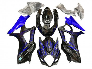 Noir Bleu Flamme Carénage Moto Suzuki GSXR 1000 2005-2006 Pas Chère
