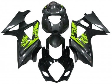 Noir Gris Jaune Néon Carénage Moto Suzuki GSXR 1000 2005-2006 Pas Chère