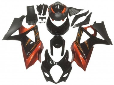 Noir Brillant Noir Mat Orange Carénage Moto Suzuki GSXR 1000 2005-2006 Pas Chère