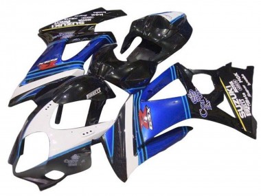 Noir Brillant Bleu Blanc Corona Carénage Moto Suzuki GSXR 1000 2005-2006 Pas Chère