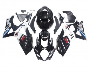 Noir Brillant Blanc West Carénage Moto Suzuki GSXR 1000 2005-2006 Pas Chère