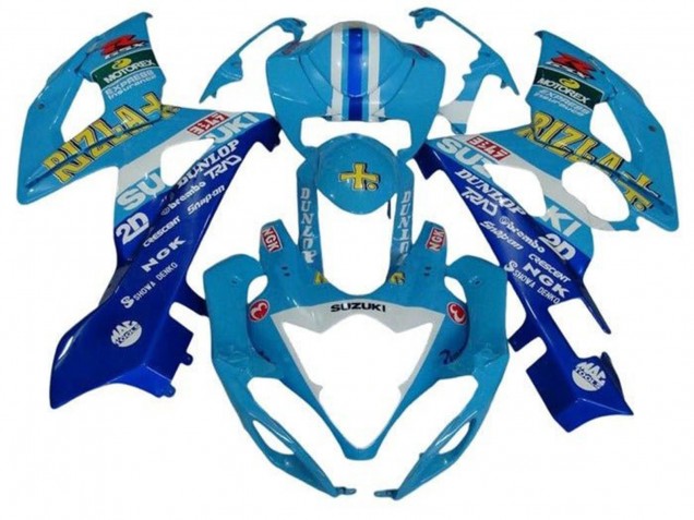 Bleu Blanc Bande Rizla Carénage Moto Suzuki GSXR 1000 2005-2006