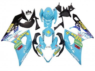 Bleu Clair Vert Noir Jaune Rizla Carénage Moto Suzuki GSXR 1000 2005-2006 Pas Chère