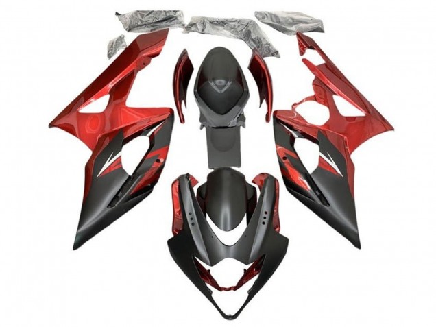 Bonbon Rouge Noir Mat Carénage Moto Suzuki GSXR 1000 2005-2006