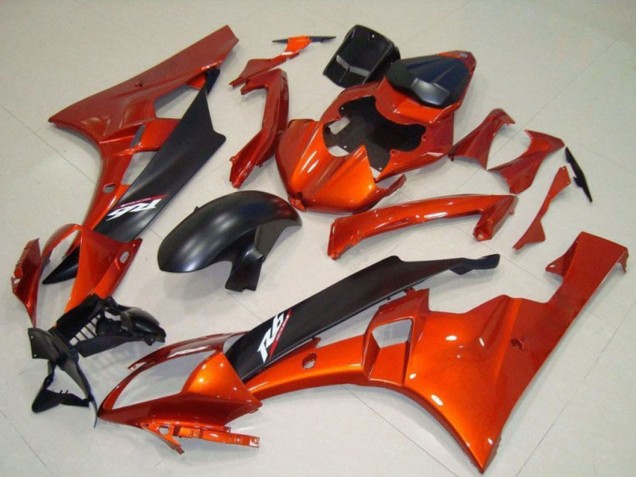 Orange Noir Mat Kits Carénages Moto Yamaha YZF R6 2006-2007