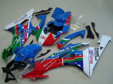 Blanc Bleu Rouge Vert Fiat Motul Carénage Moto Yamaha YZF R6 2006-2007 Pas Chère