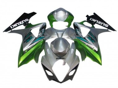 Argent Vert Noir Carénage Moto Suzuki GSXR 1000 2005-2006 Pas Chère