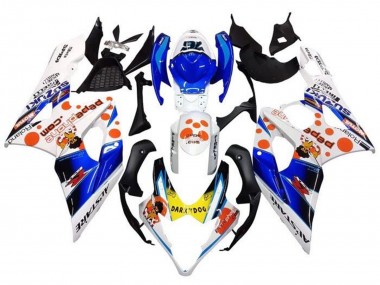 Blanc Bleu Orange Jaune Dark Dog Carénage Moto Suzuki GSXR 1000 2005-2006 Pas Chère