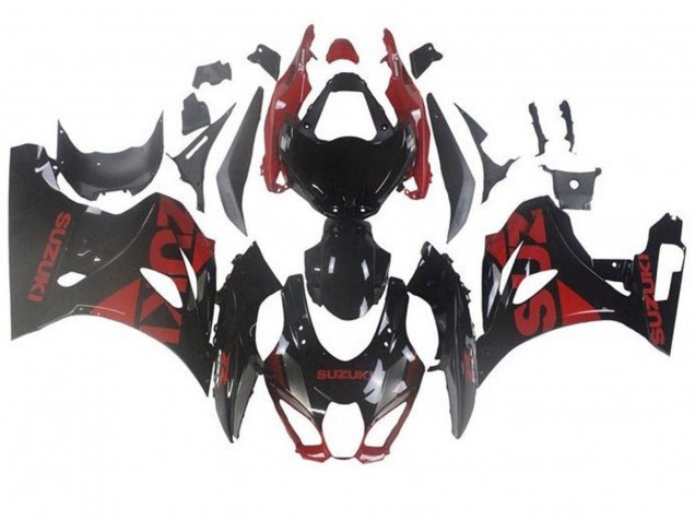 Noir Rouge Foncé Carénage Moto Suzuki GSXR1000 2017-2024