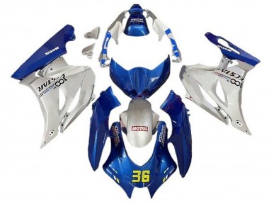 Bleu Argent Motul 36 Carénage Moto Suzuki GSXR1000 2017-2024 Pas Chère