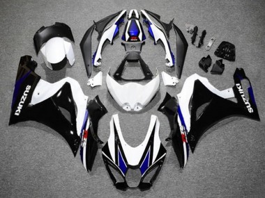 Blanc Bleu Noir Carénage Moto Suzuki GSXR1000 2017-2024 Pas Chère