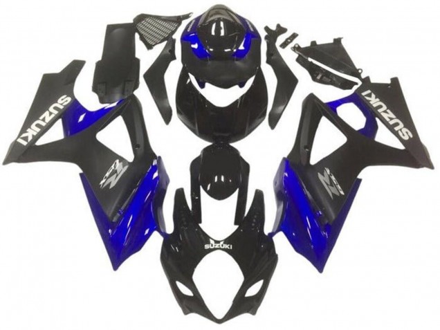 Noir Brillant Noir Mat Bleu Gris Carénage Moto Suzuki GSXR 1000 2007-2008