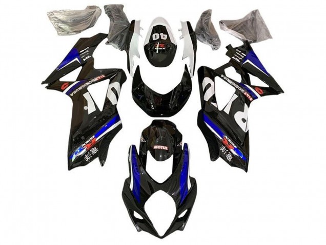 Noir Blanc Bleu Yoshimura Carénage Moto Suzuki GSXR 1000 2007-2008