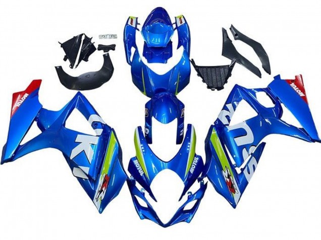 Bleu Blanc Vert Rouge Carénage Moto Suzuki GSXR 1000 2007-2008