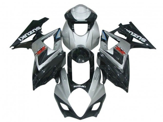 Gris Noir Brillant Rouge Blanc Carénage Moto Suzuki GSXR 1000 2007-2008