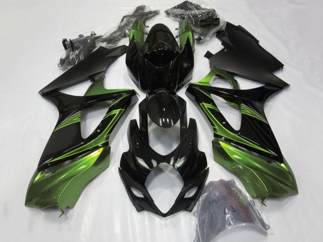 Vert Noir Brillant Carénage Moto Suzuki GSXR 1000 2007-2008