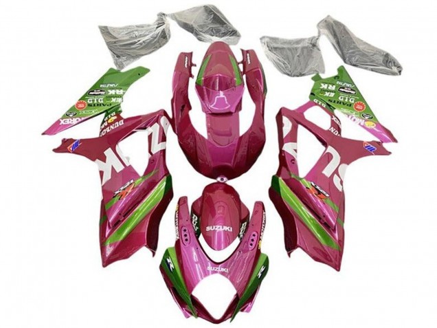 Rose Vert Blanc Carénage Moto Suzuki GSXR 1000 2007-2008
