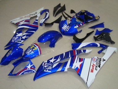 Blanc Bleu Fiat Motul Michelin 27 Carénage Moto Yamaha YZF R6 2008-2016 Pas Chère