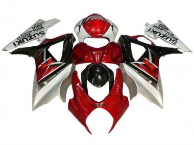 Rouge Noir Argent Carénage Moto Suzuki GSXR 1000 2007-2008 Pas Chère