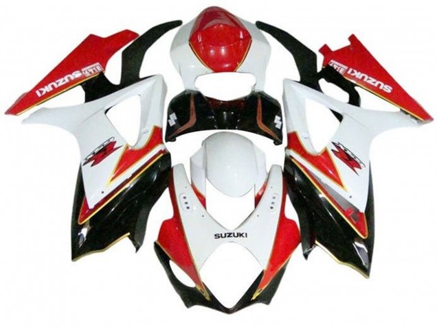 Blanc Rouge Or Noir Carénage Moto Suzuki GSXR 1000 2007-2008
