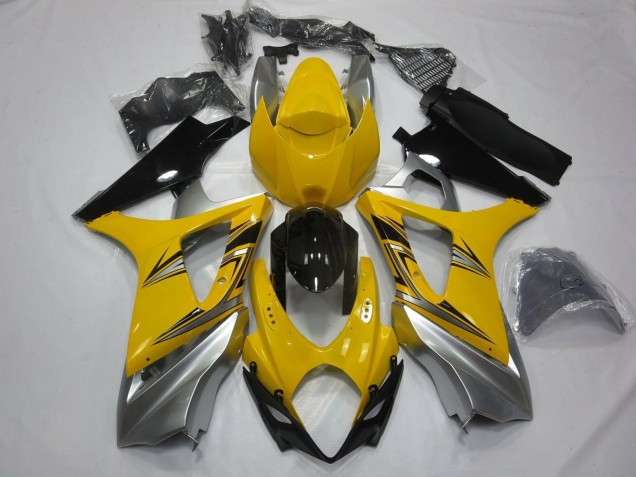 Jaune Argent Noir Carénage Moto Suzuki GSXR 1000 2007-2008