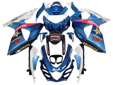 Blanc Bleu Clair Rouge Jaune Rockstar Carénage Moto Suzuki GSXR 1000 2009-2016 Pas Chère