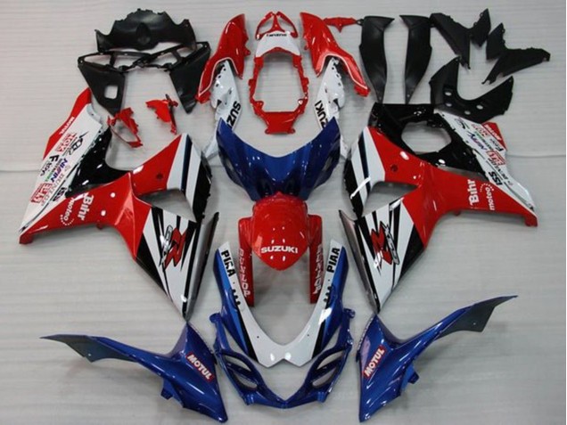 Blanc Rouge Bleu Noir Bande Carénage Moto Suzuki GSXR 1000 2009-2016