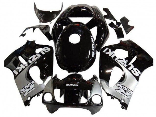 Noir Argent Carénage Moto Suzuki GSXR 600 / GSXR 750 1996-2000