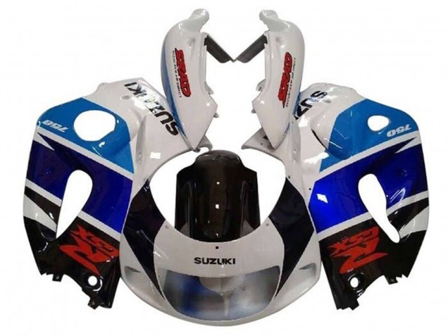 Blanc Noir Double Bleu Rouge Carénage Moto Suzuki GSXR 600 / GSXR 750 1996-2000
