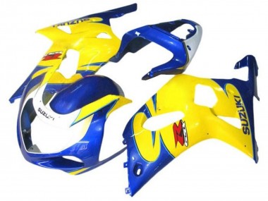 Bleu Jaune Blanc Carénage Moto Suzuki GSXR 600 / GSXR 750 2001-2003 Pas Chère