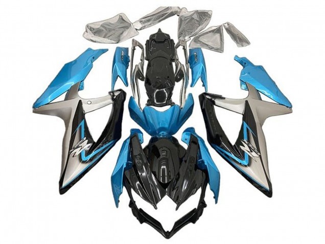 Bleu Clair Argent Noir Brillant Carénage Moto Suzuki GSXR 600 / GSXR 750 2008-2010