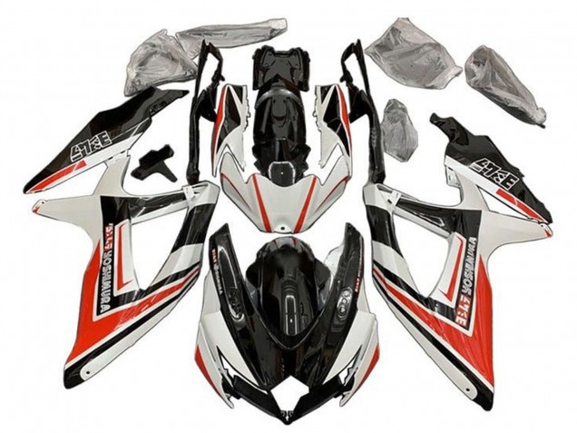 Blanc Orange Noir Brillant Yoshimura Carénage Moto Suzuki GSXR 600 / GSXR 750 2008-2010