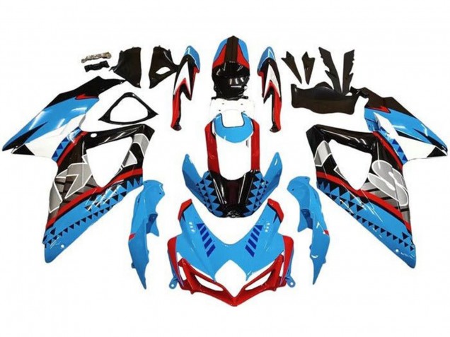 Bleu Rouge Noir Carénage Moto Suzuki GSXR 600 / GSXR 750 2008-2010